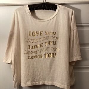 Aerie Love Me, Love Me Not Graphic Tee Shirt Size Medium
